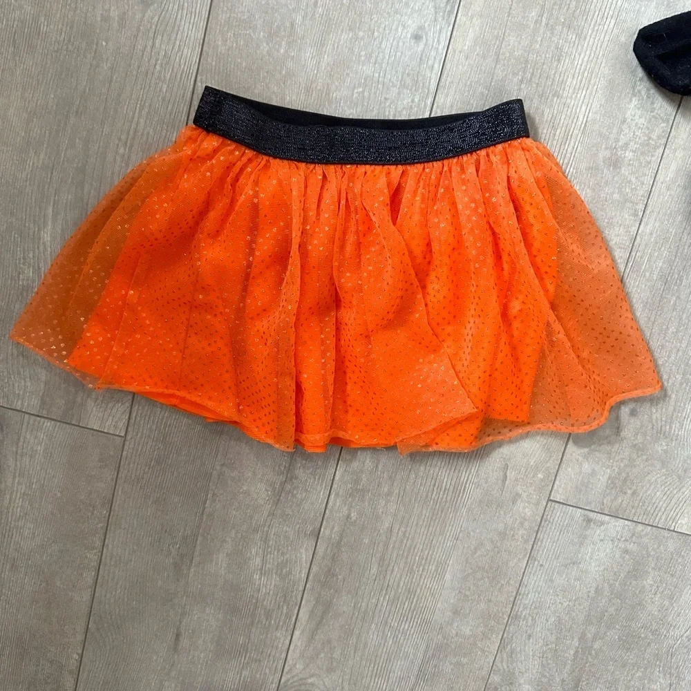 Halloween Glow in the Dark Top, Tutu Skirt, Knee High Socks 3-Piece Outfit Set